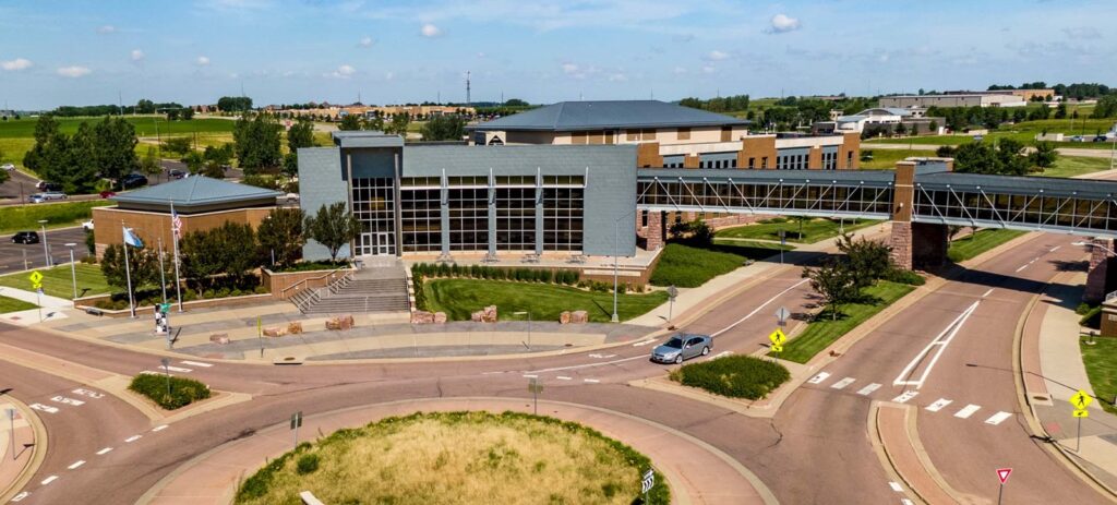 Image of the University of South Dakota’s Sioux Falls campus which offers flexible programs, day and evening classes, and career opportunities in South Dakota’s largest city.
