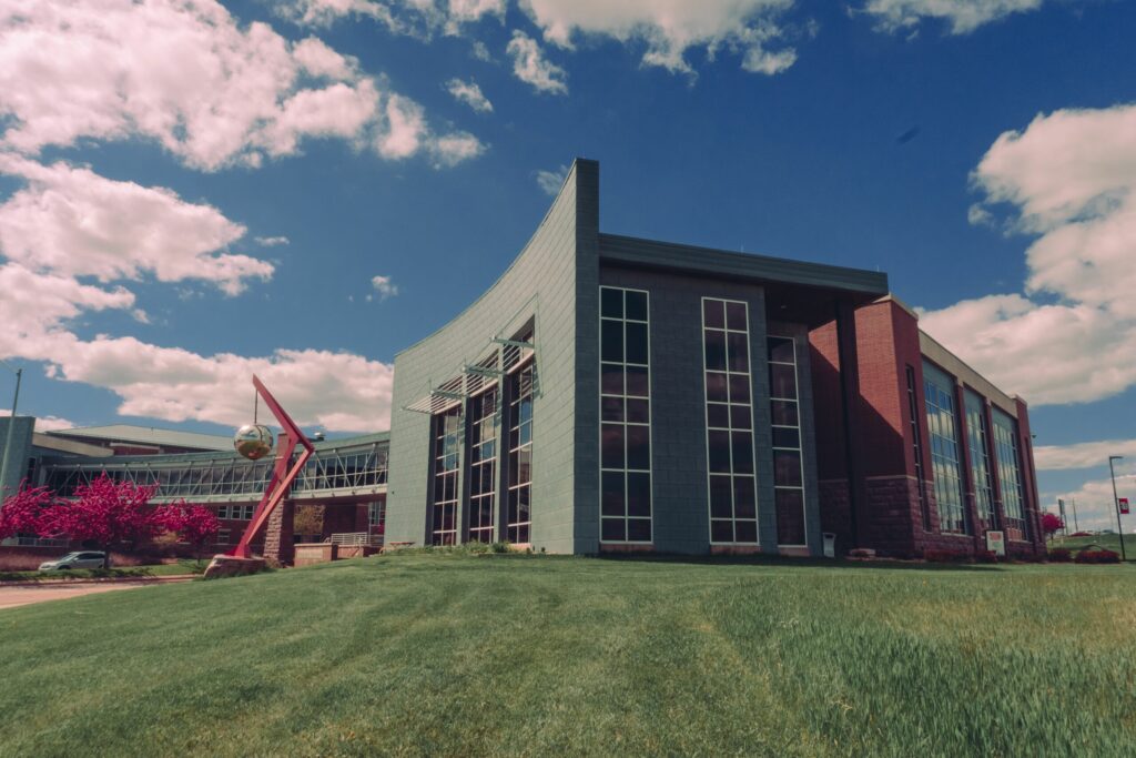 Photo of the GEAR Center, a collaborative environment where innovative solutions are sought to relevant problems and where entrepreneurship is encouraged.